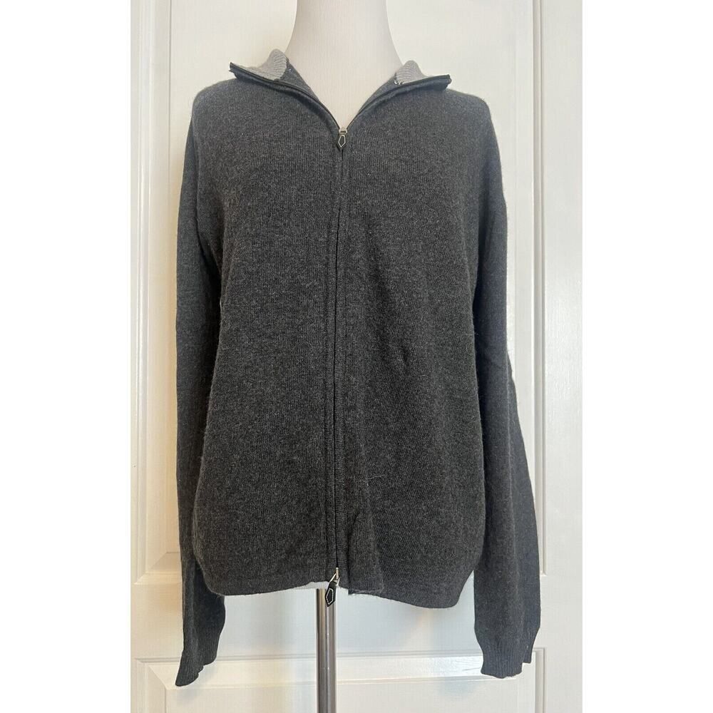SPORT HALEY Cardigan Zip Up Wool Cashmere Sweater Knit Fall Jacket Designer L